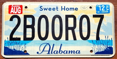 Sweet Home Alabama 2012 - tablica z USA