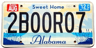 Sweet Home Alabama 2012 - tablica z USA