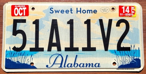 Sweet Home Alabama 2014 - tablica z USA