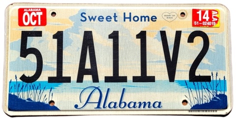 Sweet Home Alabama 2014 - tablica z USA