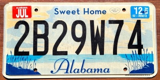 Sweet Home Alabama 2012 - tablica z USA