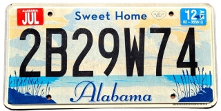 Sweet Home Alabama 2012 - tablica z USA