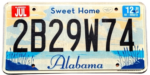 Sweet Home Alabama 2012 - tablica z USA