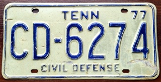 Tennessee 1977 - Obrona Cywilna - tablica z USA
