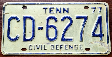 Tennessee 1977 - Obrona Cywilna - tablica z USA