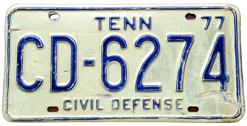 Tennessee 1977 - Obrona Cywilna - tablica z USA