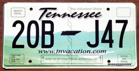 Tennessee - tablica z USA