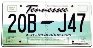 Tennessee - tablica z USA