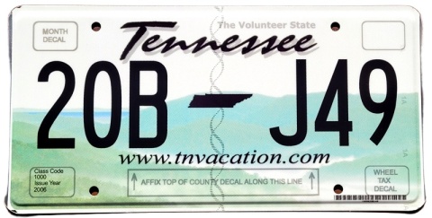 Tennessee - tablica z USA
