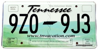 Tennessee - tablica z USA