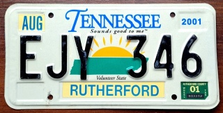 Tennessee 2001 - tablica z USA