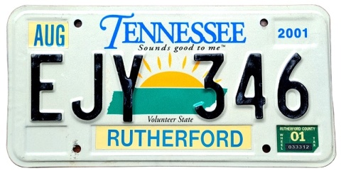 Tennessee 2001 - tablica z USA
