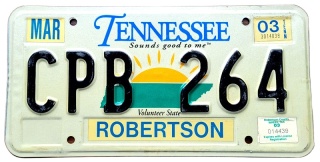 Tennessee 2003 - tablica z USA