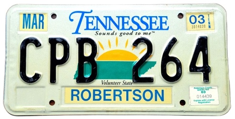 Tennessee 2003 - tablica z USA