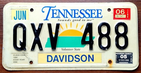 Tennessee 2006 - tablica z USA