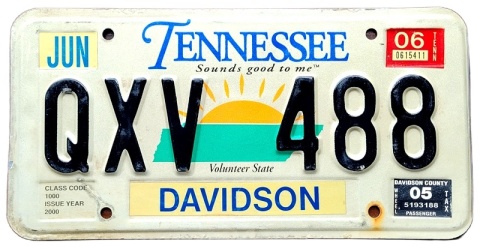 Tennessee 2006 - tablica z USA