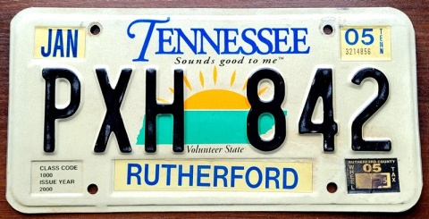 Tennessee 2005 - tablica z USA