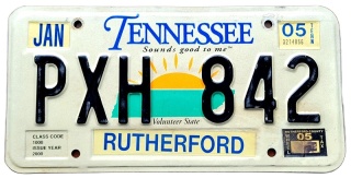 Tennessee 2005 - tablica z USA