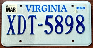 Virginia - tablica z USA