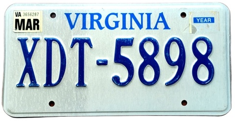 Virginia - tablica z USA