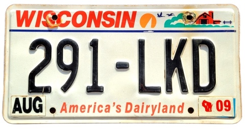 Wisconsin 2009 - tablica z USA