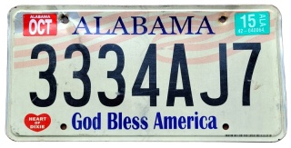 Alabam 2015 - tablica z USA