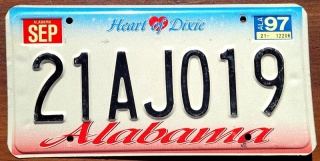 Alabama 1997 - tablica z USA