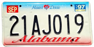 Alabama 1997 - tablica z USA