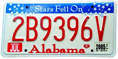 Alabama 2005 - tablica z USA