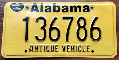 Alabama - Antique Vehicle - tablica z USA