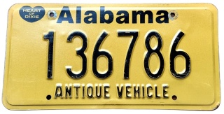 Alabama - Antique Vehicle - tablica z USA