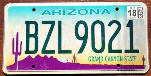 Arizona 2018 - tablica z USA