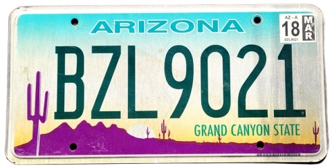 Arizona 2018 - tablica z USA