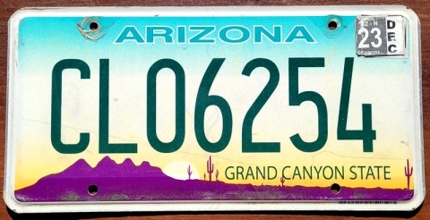 Arizona 2023 - tablica z USA