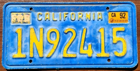 Californai 1992 - tablica z USA