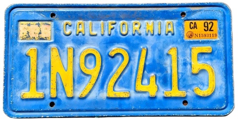 Californai 1992 - tablica z USA