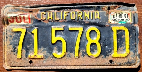 California 1979 - tablica z USA