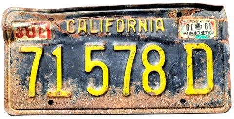 California 1979 - tablica z USA