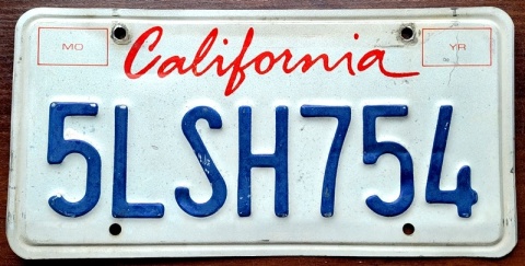 California - tablica z USA