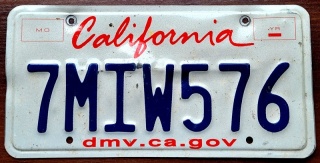 California - tablica z USA