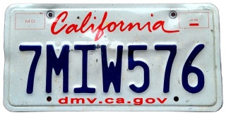 California - tablica z USA