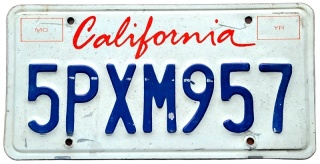 California - tablica z USA