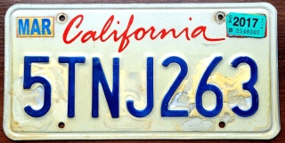 California 2017 - tablica z USA