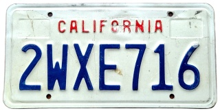 California - tablica z USA