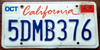 California 2016 - tablica z USA