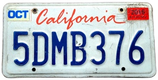 California 2016 - tablica z USA