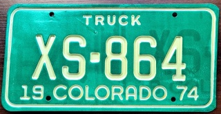 Colorado 1974 - tablica z USA