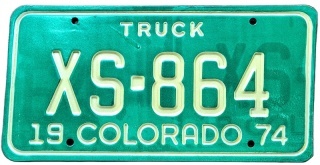 Colorado 1974 - tablica z USA