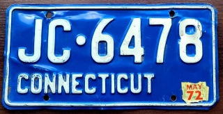 Connecticut 1972 - tablica z USA