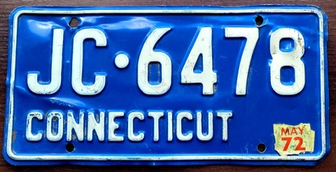 Connecticut 1972 - tablica z USA